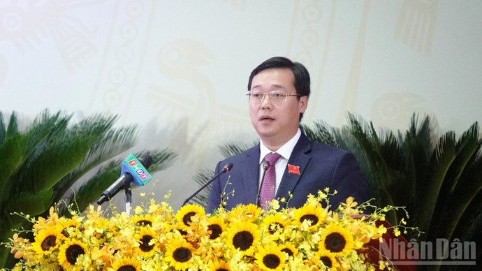 Đồng chí Lê Quốc Phong phát biểu khai mạc Đại hội.