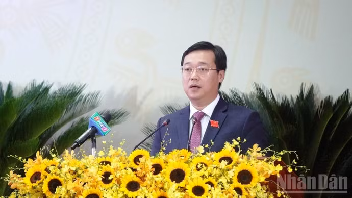 Đồng chí Lê Quốc Phong phát biểu khai mạc Đại hội.