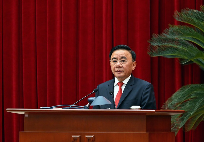 Thường trực Ban Bí thư Trần Cẩm Tú phát biểu chỉ đạo tại Hội nghị. (Ảnh: DUY LINH)