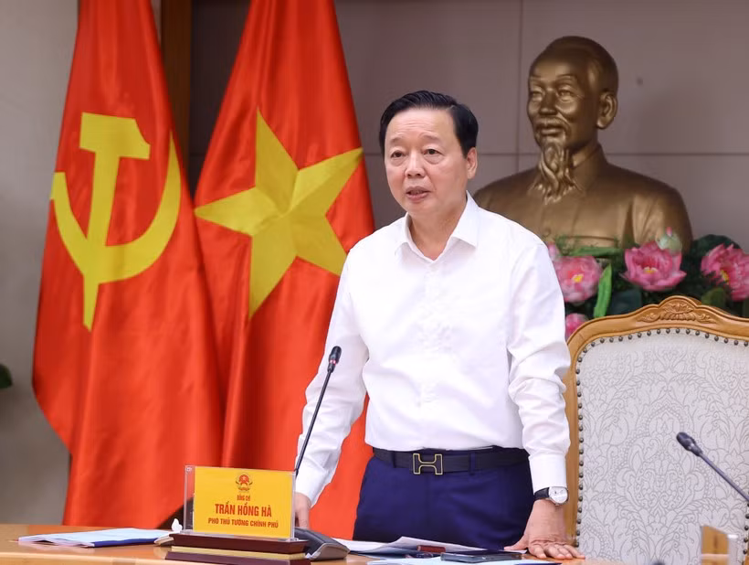 Phó Thủ tướng Trần Hồng Hà phát biểu chỉ đạo. (Ảnh: Văn Điệp/TTXVN)