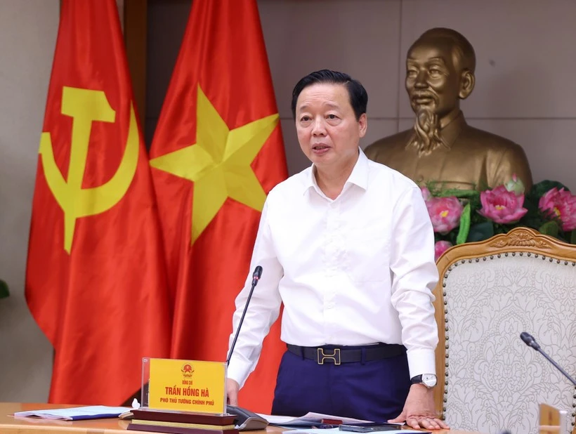 Phó Thủ tướng Trần Hồng Hà phát biểu chỉ đạo. (Ảnh: Văn Điệp/TTXVN)