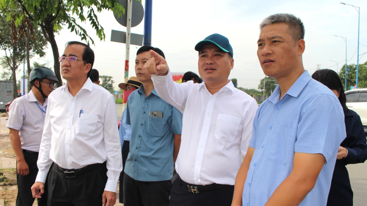 Lãnh đạo phường Trấn Biên kiểm tra công tác giải phóng mặt bằng dự án đường trục trung tâm Biên Hòa.